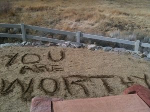 You Are Worthy in Sand January 2013