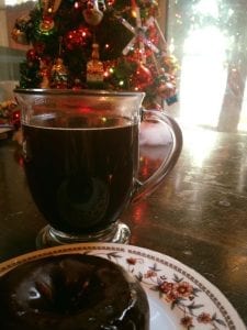 Coffee and Chocolate Donut on Christmas morning 12.25.17
