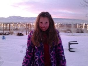 Lillian in Snow 2013 or 2014 - Fire Poppy