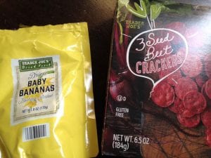 Trader Joe's Dried Bananas and Beet Crackers 12.1.17