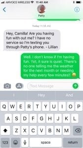 Text from Lillian 5.27.18